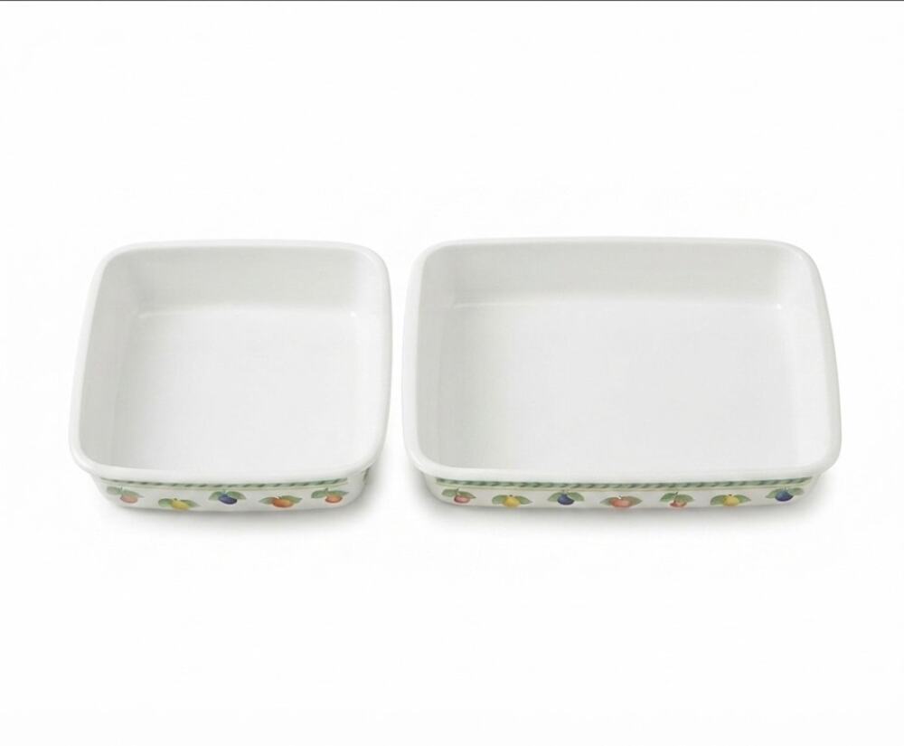 French Garden Fleurence Villeroy & Boch Enamelware Baking Pans Set of 2